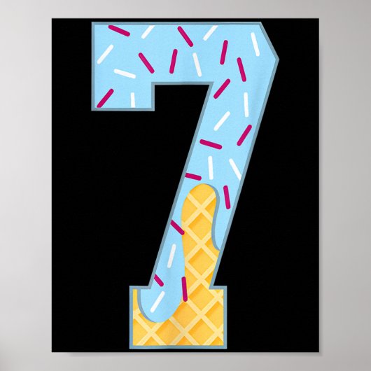 Number 7 Ice Cream Drip 67 Meme Couple Halloween C Poster (Voorkant)