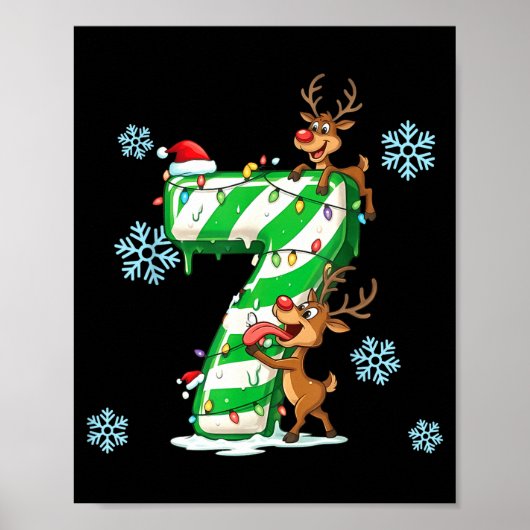 Number 7 Six Seven Gen Z Alpha Slang Ugly Christma Poster (Voorkant)