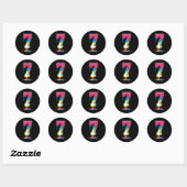 Number 7 Team Srts Ice Cream Drip Matching Varsity Ronde Sticker (Vel)