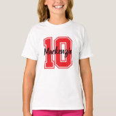 Number And Name Personalized  T-shirt (Voorkant)