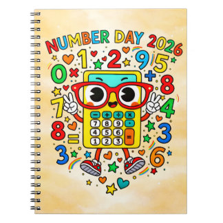 Number Day 2026 Calculator Math Notebook Notitieboek