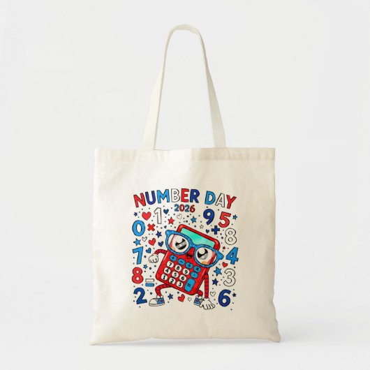 Number Day 2026 Calculator Math Tote Bag (Devant)
