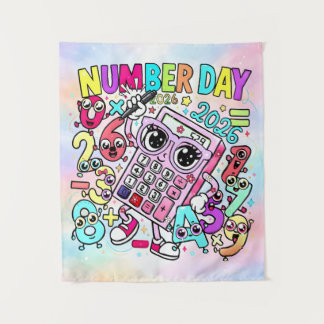 Number Day 2026 Colourful Maths Banner for Schools Wandkleed