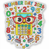 Number Day 2026 Colourful Maths Sticker for School (Voorkant)
