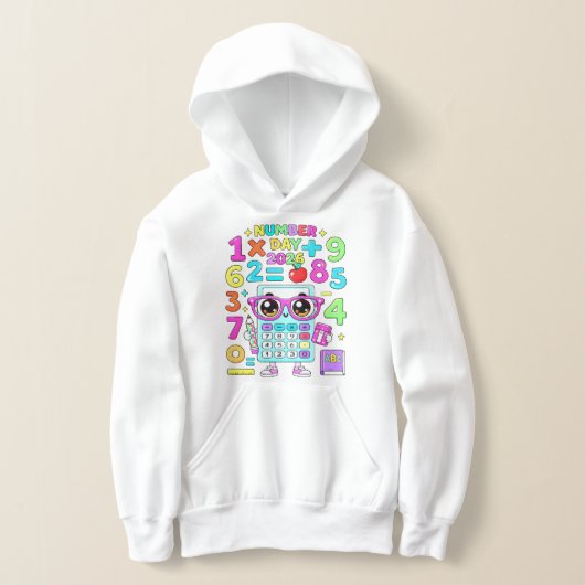 Number Day 2026 Cute Calculator Math Hoodie (Poser)