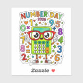 Number Day 2026 Cute Math Sticker for Kids (Feuille)