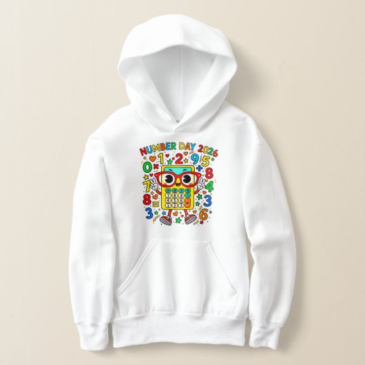 Number Day 2026 Cute Maths Calculator Hoodie (Poser)