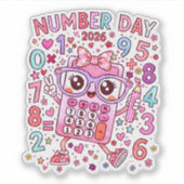 Number Day 2026 Cute Maths Sticker for Kids (Devant)