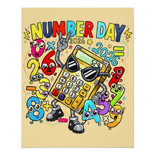 Number Day 2026 Maths Poster for Kids UK Classroom Perfect Poster (Voorkant)