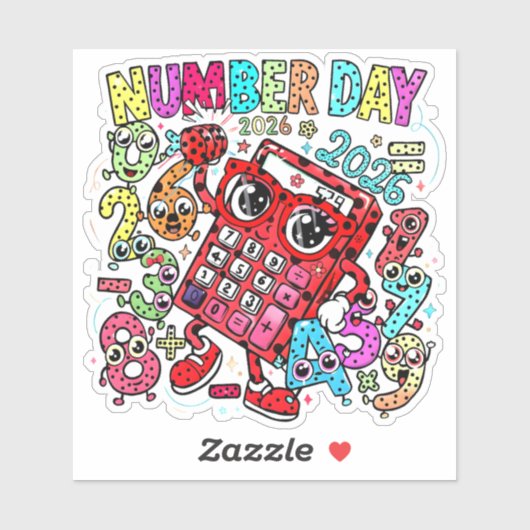 Number Day 2026 Maths Sticker for Kids UK (Feuille)