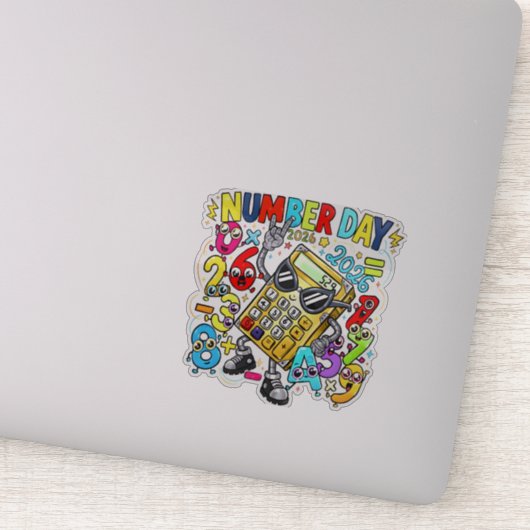 Number Day 2026 Rock Star Maths Sticker for Kids (Détail)
