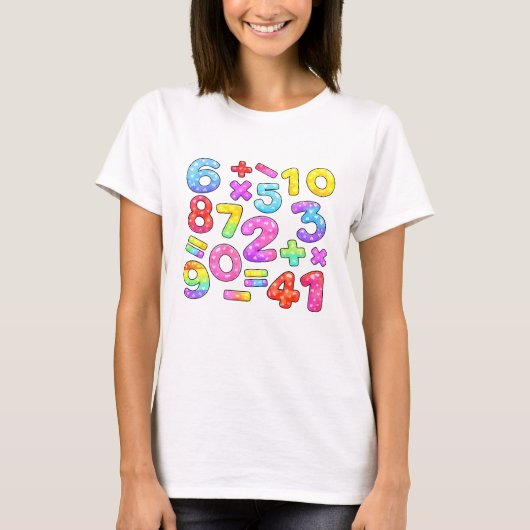 Number Day Colorful Math Numbers T Shirt (Voorkant)