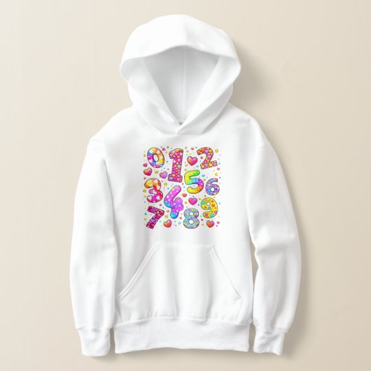 Number Day Cute Colorful Numbers Hoodie (Poser)