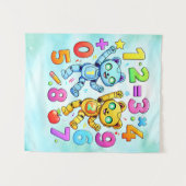 Number Day Cute Math Animals Design Wandkleed (Voorkant (horizontaal))