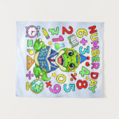 Number Day Dinosaur Math Design for Kids Wandkleed (Voorkant (horizontaal))