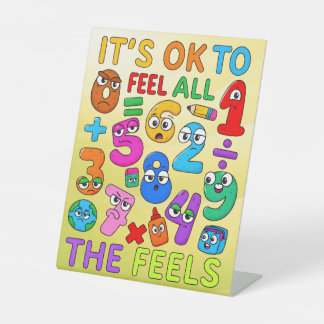 Number Day Feelings Maths Pedestal Sign for School Reclamebord Met Voetstuk