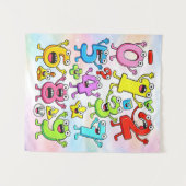 Number Day Funny Cartoon Numbers Design Wandkleed (Voorkant (horizontaal))