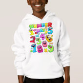 Number Day Funny Cartoon Numbers Hoodie (Devant)