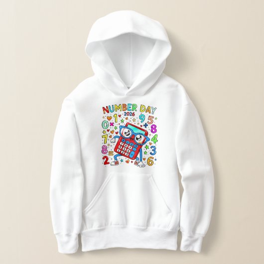 Number Day Kids Hoodie Colourful Maths Calculator (Poser)