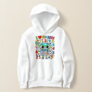 Number Day Kids Hoodie Ik hou van cijfers Wiskun