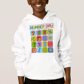 Number Day Math Icons Calculator Hoodie (Devant)