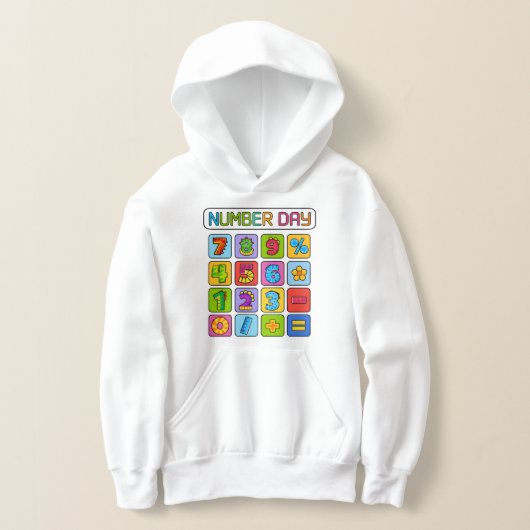 Number Day Math Icons Calculator Hoodie (Poser)