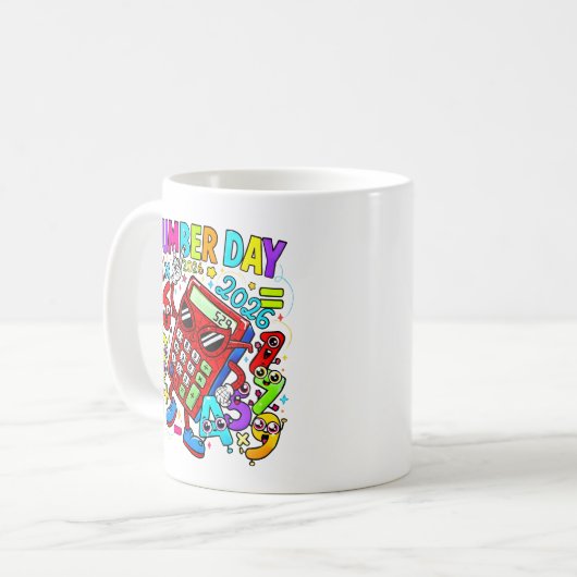 Number Day Maths Mug | Colourful Calculator (Devant gauche)