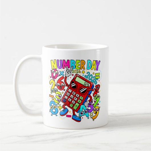 Number Day Maths Mug | Colourful Calculator (Gauche)