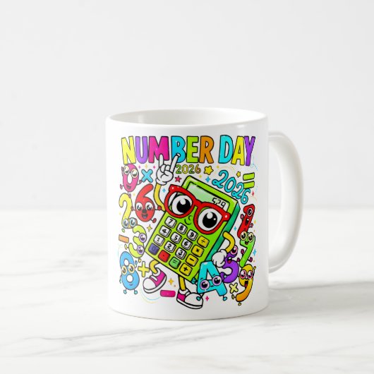 Number Day Maths Mug | Colourful Numbers Koffiemok (Voorkant rechts)