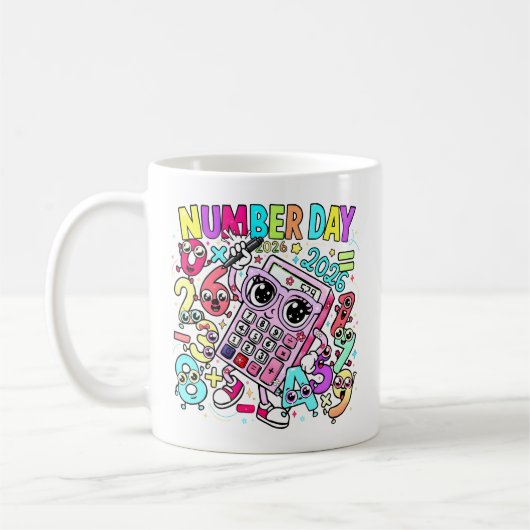 Number Day Maths Mug | Cute Calculator Design (Gauche)