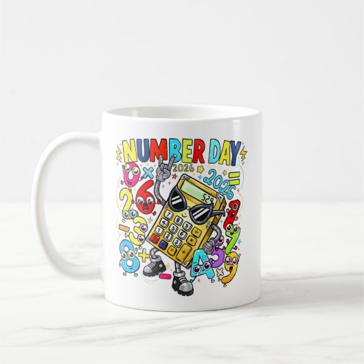Number Day Maths Mug | Fun Calculator Design (Gauche)