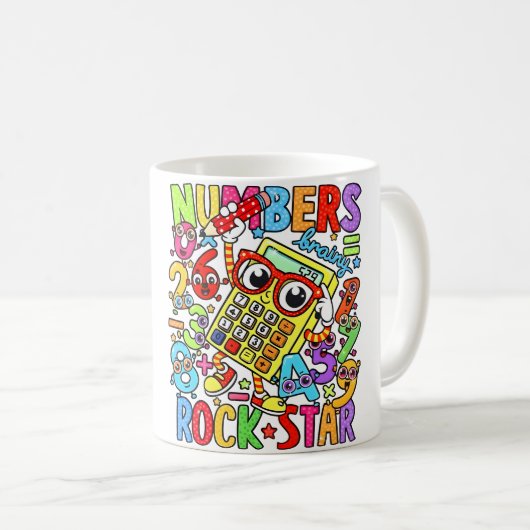 Number Day Maths Mug | Numbers Rock Star Koffiemok (Voorkant rechts)