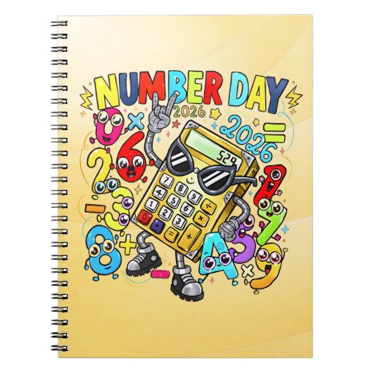 Number Day Maths Notebook | Fun Calculator Numbers Notitieboek (Voorkant)