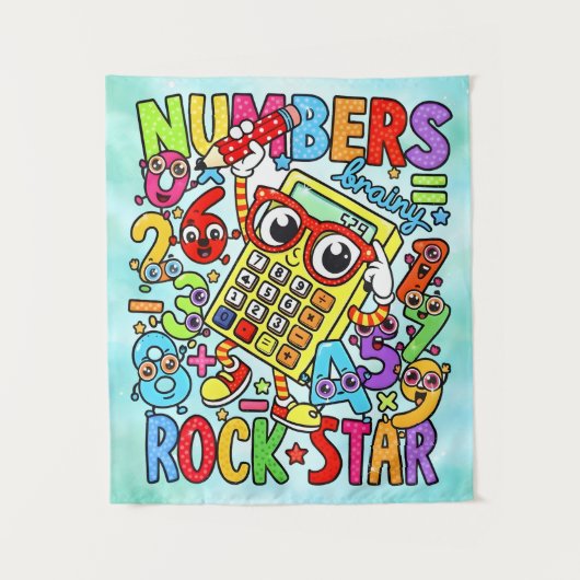 Number Day Maths Rockstar Banner for Schools Wandkleed (Voorkant)