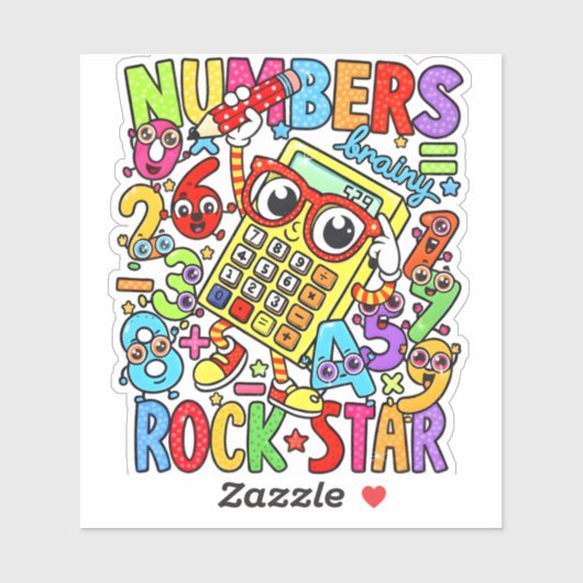Number Day Maths Sticker for Kids UK Classroom (Feuille)
