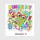 Number Day Maths Sticker for Kids UK School (Feuille)