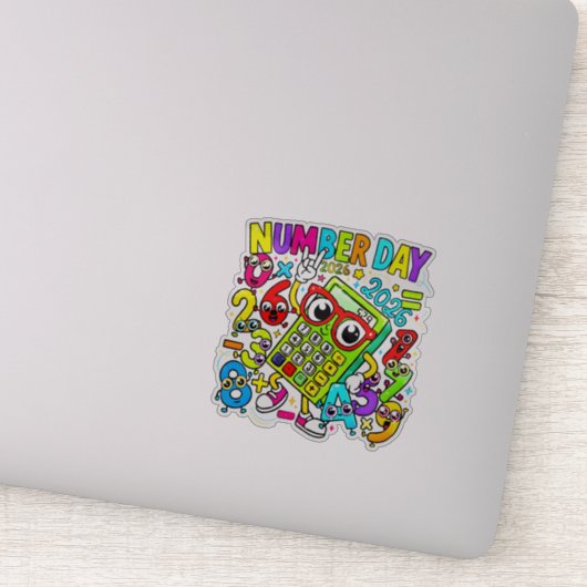 Number Day Maths Sticker for Kids UK School (Détail)
