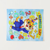 Number Day Smart Cat Math Design for Kids Wandkleed (Voorkant (horizontaal))