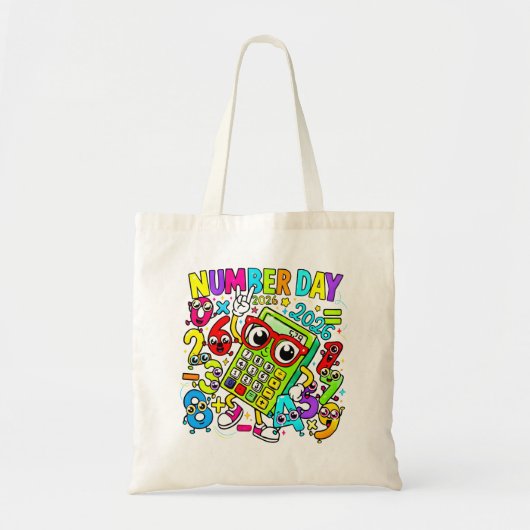 Number Day Tote Bag | Colourful Maths Numbers (Voorkant)