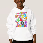 Number Day Unicorn Numbers Math Hoodie (Devant)