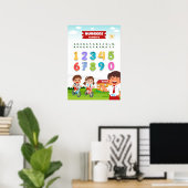 Number Featuring Happy Kids Poster (Thuiskantoor)