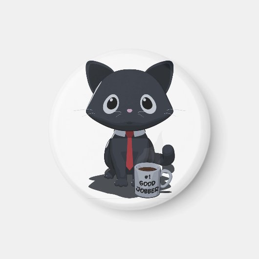 Number One Good Jobber Cat Magnet Magneet (Voorkant)