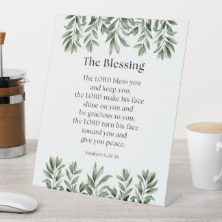 Numbers 6:24-26 The Lord Bless You and Keep You Reclamebord Met Voetstuk