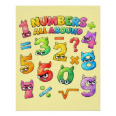 Numbers All Around Maths Poster for Kids UK  (Devant)