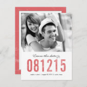 NUMBERS Carte de sauvegarde de date (Devant / Derrière)