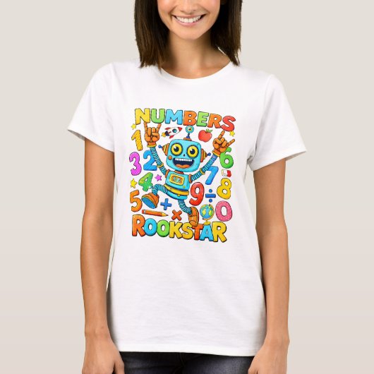 Numbers Rockstar Cute Maths T Shirt for Kids (Voorkant)