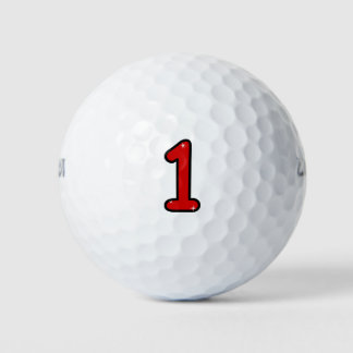 Numeral 1, one, 1 year, number 1, number one golfballen