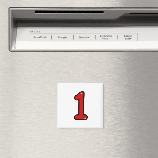 Numeral 1, one, 1 year, number 1, number one magneet (Insitu (Vaatwasser))