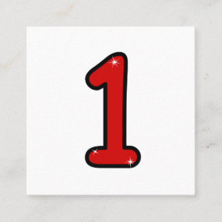 Numeral 1, one, 1 year, number 1, number one vierkante visitekaartje