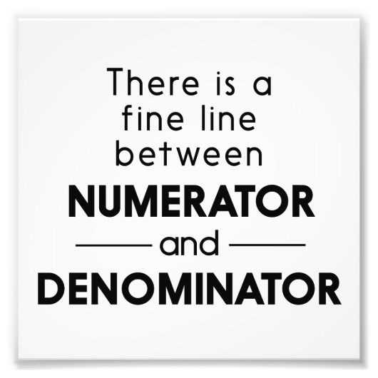 Numerator en noemer foto afdruk (Voorkant)